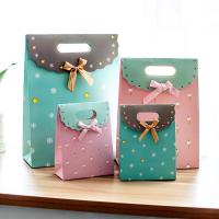 Buy cheap Boutique Craft Coloured Paper Gift Bags With Self Adhesive Ribbon product