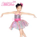 Solo Confetti Dot Tops Kids Dance Clothes 2 Tones Organza Glitter Sequin Dress