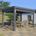 10x12 Aluminum Gazebo Villa Garden Leisure Shade Outdoor With Metal Roof