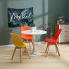 Buy cheap Small Round Wood Cafe Table Solid Wood Material White Or Black Color from wholesalers