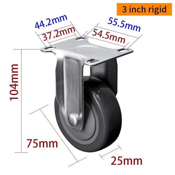 Buy cheap 3 Inch 75mm Light Duty Casters 80kg Plate By Rigid Swivel / Brake Type from wholesalers