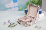 L13*W13*H7CM Modern Wood Furniture Fabric Covered Jewelry Box For Wedding Party
