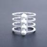 Buy cheap Four Layers Design Silver Pearl Ring Pure 925 Vintage Jewelry For Bigger Finger from wholesalers