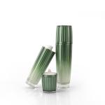 Green Airless Lotion Bottle 15ml 30ml 50ml Plastic Double Walled Environment