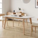 Customized Size Round Dining Table 4 Seater With Leather Chairs