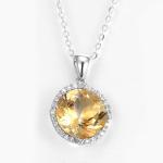 8mm 10mm 925 Silver Gemstone Pendant Amethyst Sterling Silver Teardrop Necklace