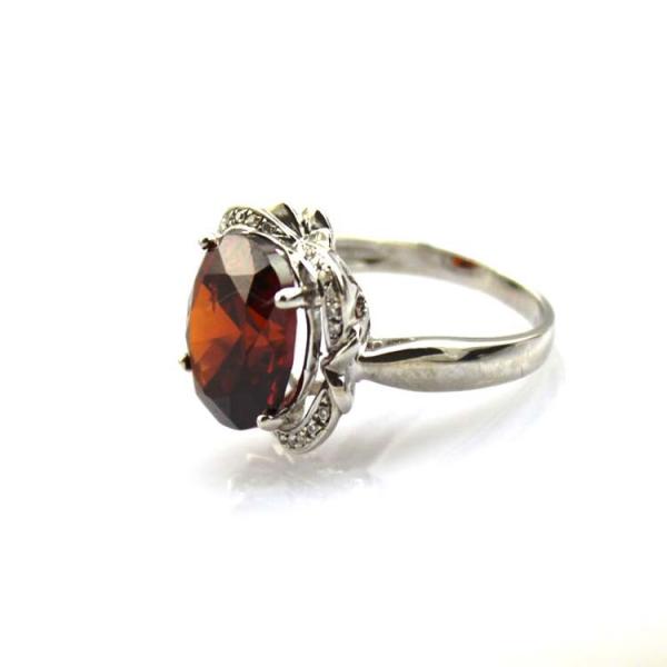 Buy cheap Women Jewelry Oval 10mmx12mm Garnet Cubic Zirconia Sterling Silver Ring(F51) from wholesalers
