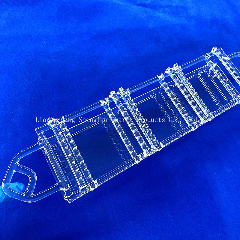 Quartz Instrument Semiconductor Insert Slotted Quartz Wafer Carrier Quartz Glass Boat