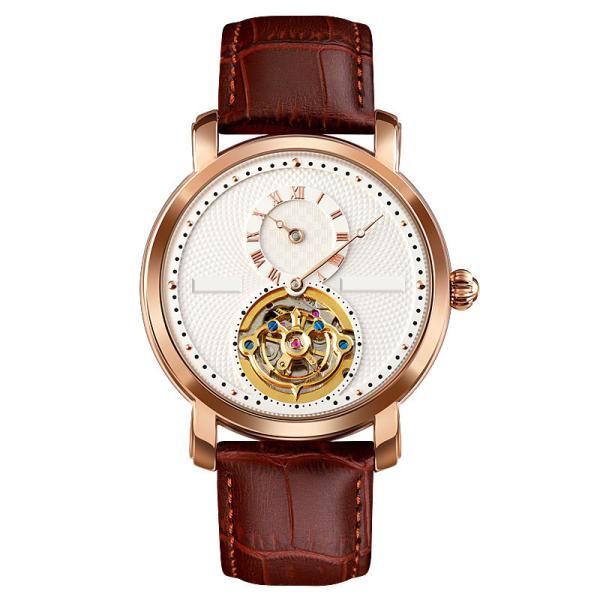 Buy cheap Waterproof Rotary Automatic Skeleton Watch , A Half Needle Tourbillon Mechanical Watch from wholesalers
