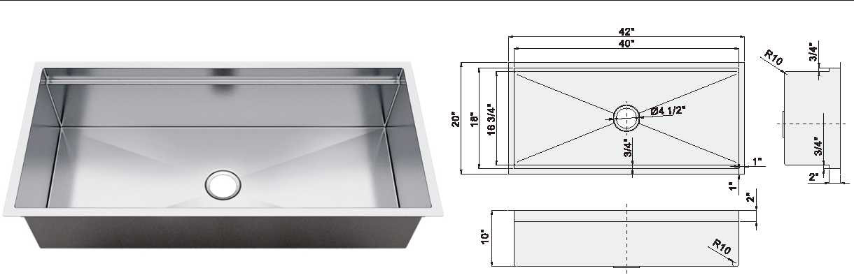 304 Stainless Steel Undermount Sink , Fast Drainage Luxury Kitchen Sinks