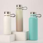 500/700/1000ml Stainless Steel Water Bottle 1 Litre Silicone Strap Portable