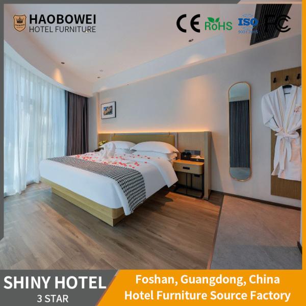 Resort Hotel Modern Style Business Standard Double Bedroom Set Headboard Bed