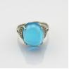 Buy cheap Sterling Silver Cubic Zircon Ring 12mm x14mm Oval Dome Cut Blue Topaz Ring (R149) from wholesalers