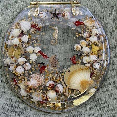 Buy cheap polyresin toilet seat cover,MDF ,color toilet,PP toilet seat,sea star,shell transparent, from wholesalers