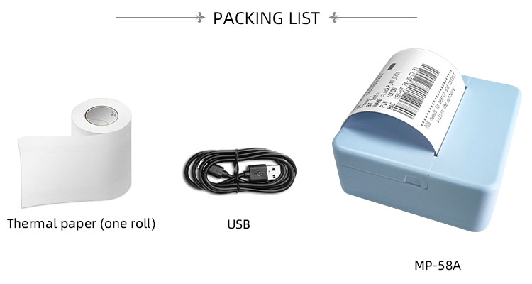 58mm Portable Series BT Printer Mini Android Handheld Printer with Input Charge 5V-1A