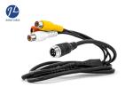Extension Four Pin Aviation Cable Connector M12 RCA For CCTV Camera