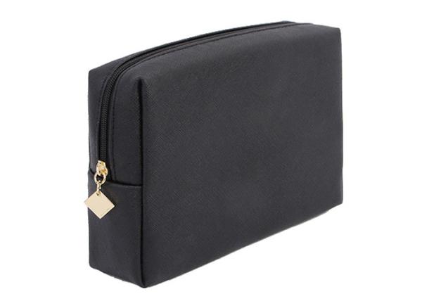 Buy cheap Simple Design Small Black Cosmetic Bag , Black Makeup Travel Bag For Girls from wholesalers