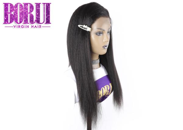 Buy cheap Natural Color Full Lace Human Wigs Brazilian Kinky Yaki Straight Soft Smooth from wholesalers