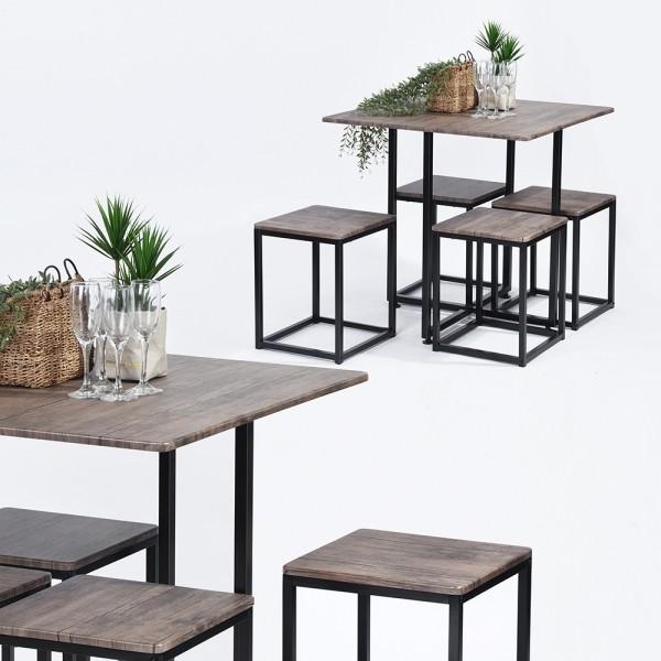 Buy cheap Black Oak Dining Room Set Wooden Table And Chairs For Bar Kitchen from wholesalers