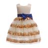 Buy cheap Polo Dress Beige Bow Belt Wave Dress Sequin Princess Girl Dress My First Christmas Girl Ropa Niñas Girls Christmas Dress from wholesalers