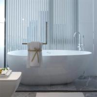 Buy cheap 1.5m Modern Freestanding Solid Surface Bathtub Acrylic Stone Resin Soaking Tub product