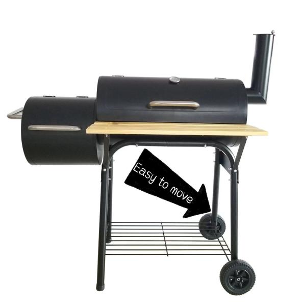 Chrome Plated Customizable Trolley Double Oven Drawer Charcoal Pellet Rotisserie
