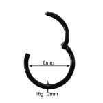 Steel Black Seamless Hinged Nose Hoop Septum Clicker Piercings Heart Star Lip