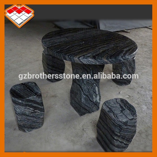 Black Wood 100Mpa 30mm Marble Stone Slab Flooring
