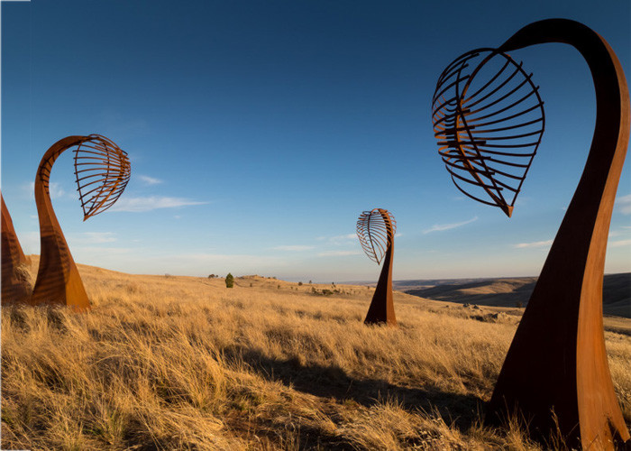 Garden Decoration 2.8m Tall Corten Steel Reed Sculpture