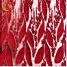 Buy cheap Red Nigerian Wedding 3D Embroidery Lace Fabric Water Soluble 1 Yard Length from wholesalers