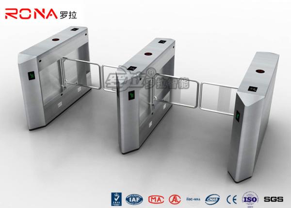 DC24V Brush Biometric Electric Swing Barrier Gate 20W RS485 Access Control