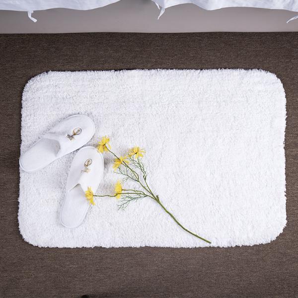 Curved Machine Washing Hotel Bath Mat 100% Cotton Terry Bath Mat Rug For Hotel