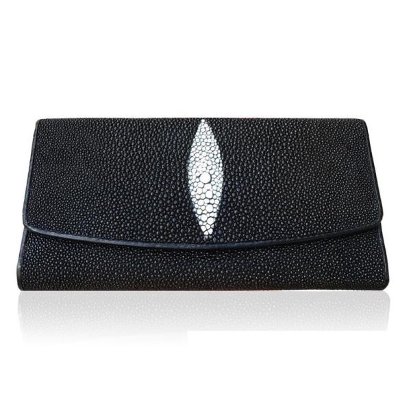 Buy cheap Unisex Authentic Stingray Skin Male Long Trifold Wallet Genuine Leather Women Men Large Clutch Purse Lady Money Bag from wholesalers