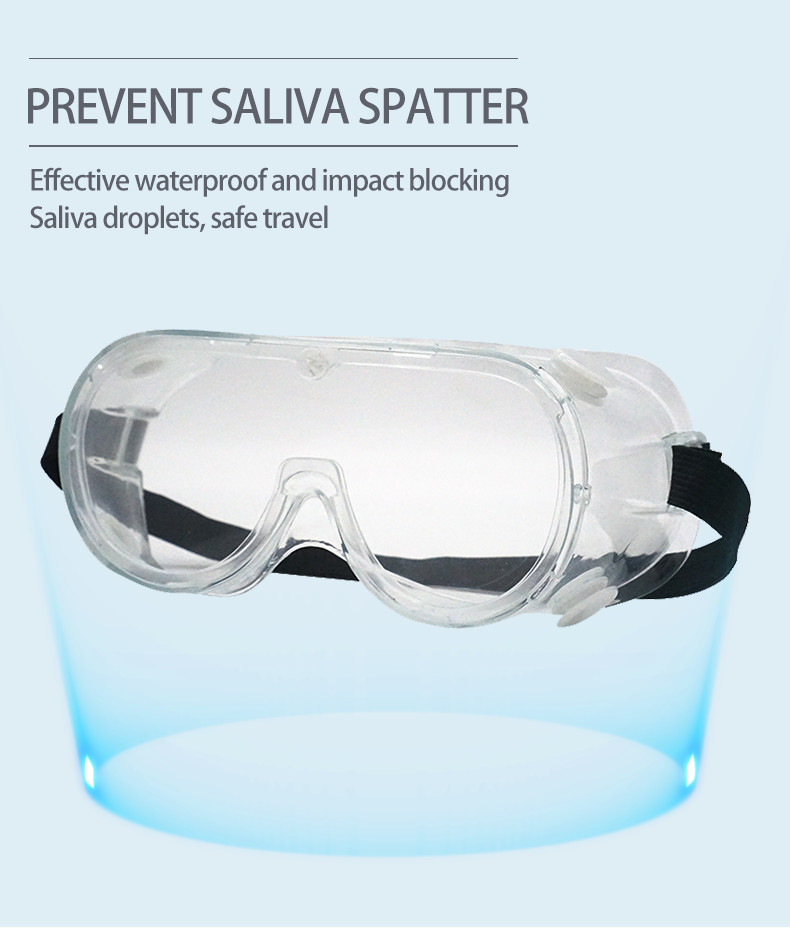 DIN EN 166 Hospital Medical Safety Goggles Anti Fog 16*8.5cm CE