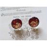Buy cheap Starry Scar BabysBreath Round Crystal Wine Red 925 Silver Saudi Arabia Druzy Quartz Earrings from wholesalers