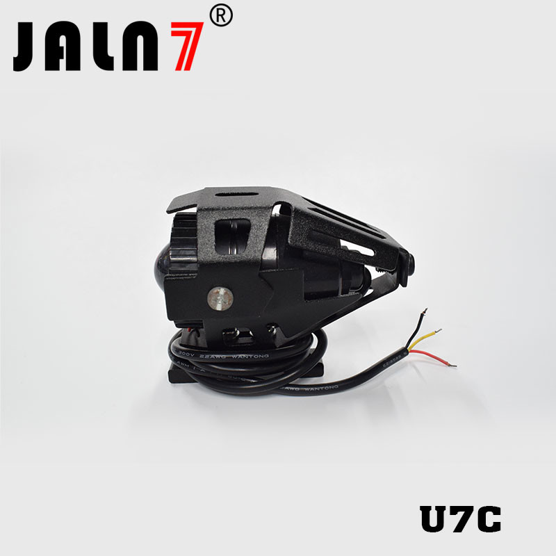 Motorcycle Headlight Led JALN7 U7C 15W Fog Driving Running Light with Angel Eyes Lights Ring Front Strobe Flashing