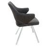 Buy cheap Fabric Upholstered Stainless Steel Dining Chairs Stylish Brushed Coned Legs from wholesalers