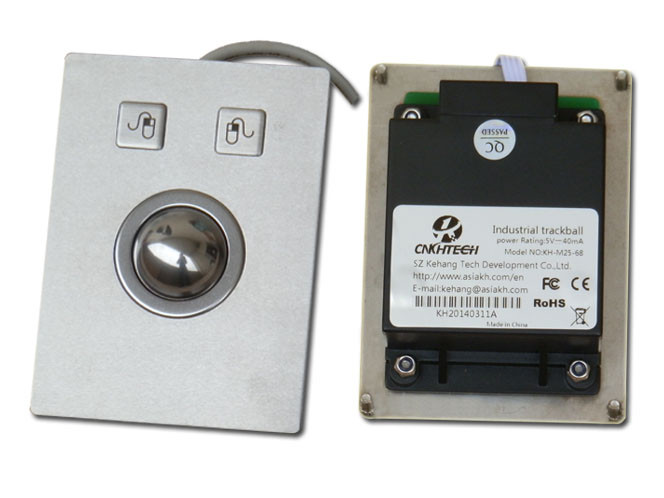 Rugged Metal 25 mm Laser Industrial Trackball Mouse , Industrial Pointing Device