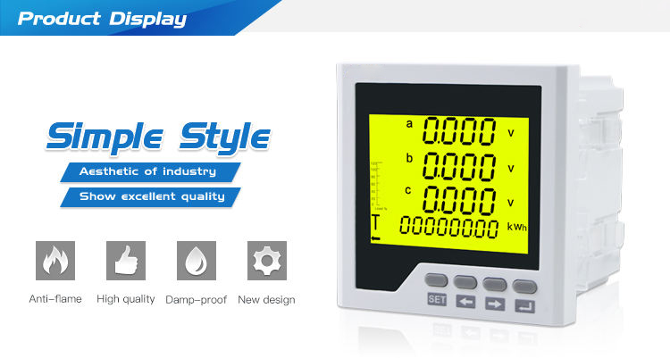 Digital Power Factor Meter Power Meter COS meter Multi-functions meter 96*96