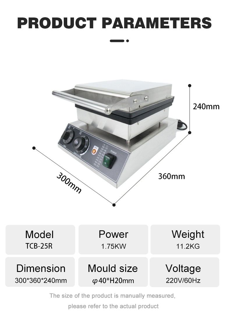 Long Service Life Multi-function Muffin Waffle Maker with 25 Holes and 300*360*240mm Size