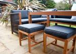 Outdoor Dining Set featuring Solid Wood Corner Sofa and 3 Seater Bench for