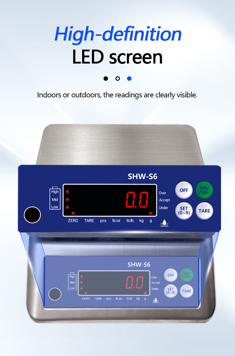 SOHE S6 Stainless Steel Waterproof Scale with 6KG Capacity and IP68 Protection Rating