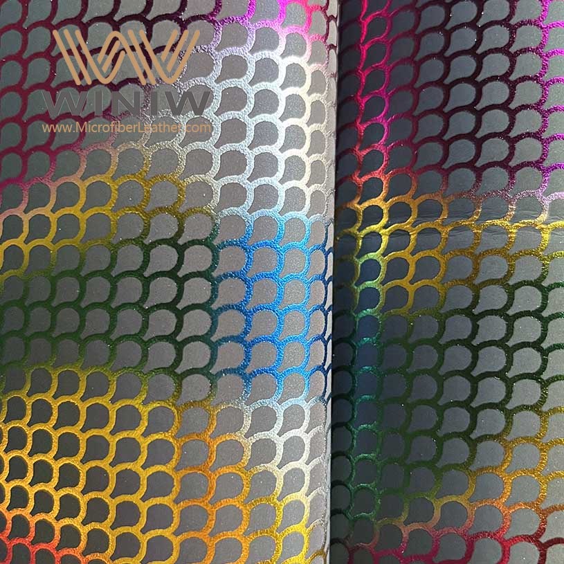 Mirror Rainbow Spider Web PU Waterproof Leatherette Material for Ball
