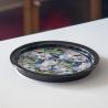 Buy cheap Hand Painted Round Vintage Dessert Plate Ceramic Deep Plate With Black Flower Design from wholesalers