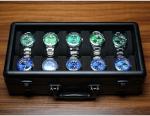 3 watch travel case roll, Hard watch carry case roll display storage holder box