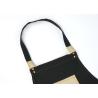 Buy cheap Dark Black Denim Cooking Apron With PU Leather Pockets And Nice Back Tie from wholesalers