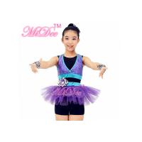Buy cheap Sporty Hip Hop Dance Clothes Sequin Vest Glitter Tutu Dress With Biketard Under product