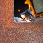 Tendu Design Corten Steel Outdoor Fireplace Wood Storage For Backyard