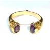 Buy cheap Plating Brass Bangle Bracelets Cuff Jewelry Garnet Stones Silver Jewelry Glitter CZ from wholesalers