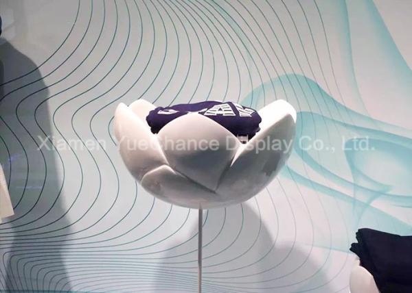 Buy cheap White Color Standing Fiberglass Flower Shape Display Rack Smooth Surface from wholesalers